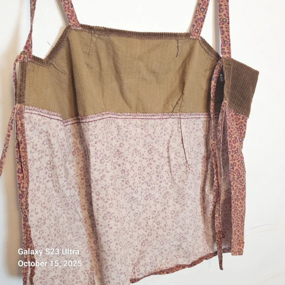 Handmade‎ One Of A Kind Corderoy Cami Top Women's Large Backless Festival Boho